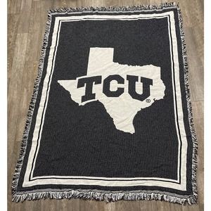 COPY - Texas Christian University TCU Horned Frogs Woven Throw Blanket 63”x47” …